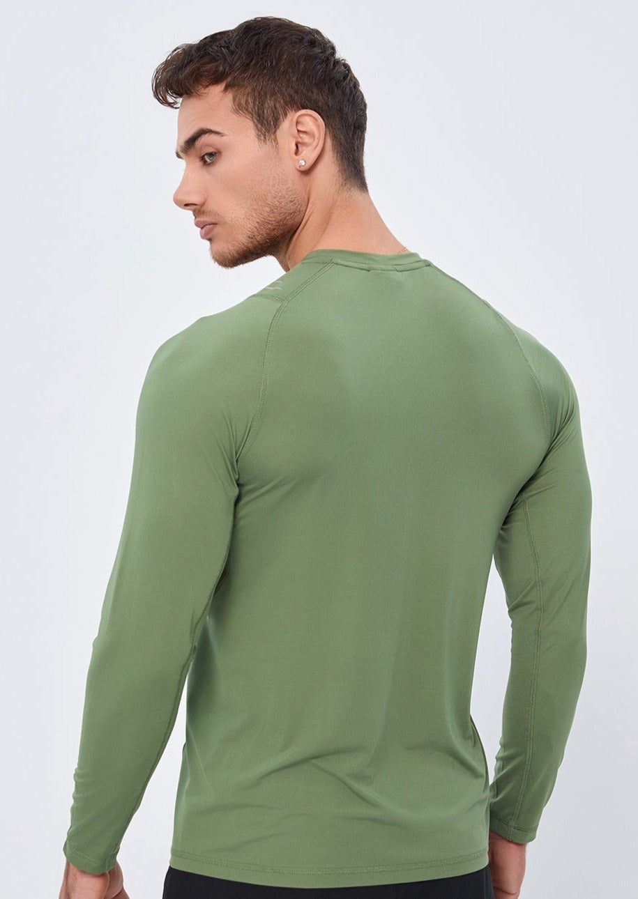 COMPRESSION FIT Long Sleeve CORE LONG SLEEVE - SAGE GREEN