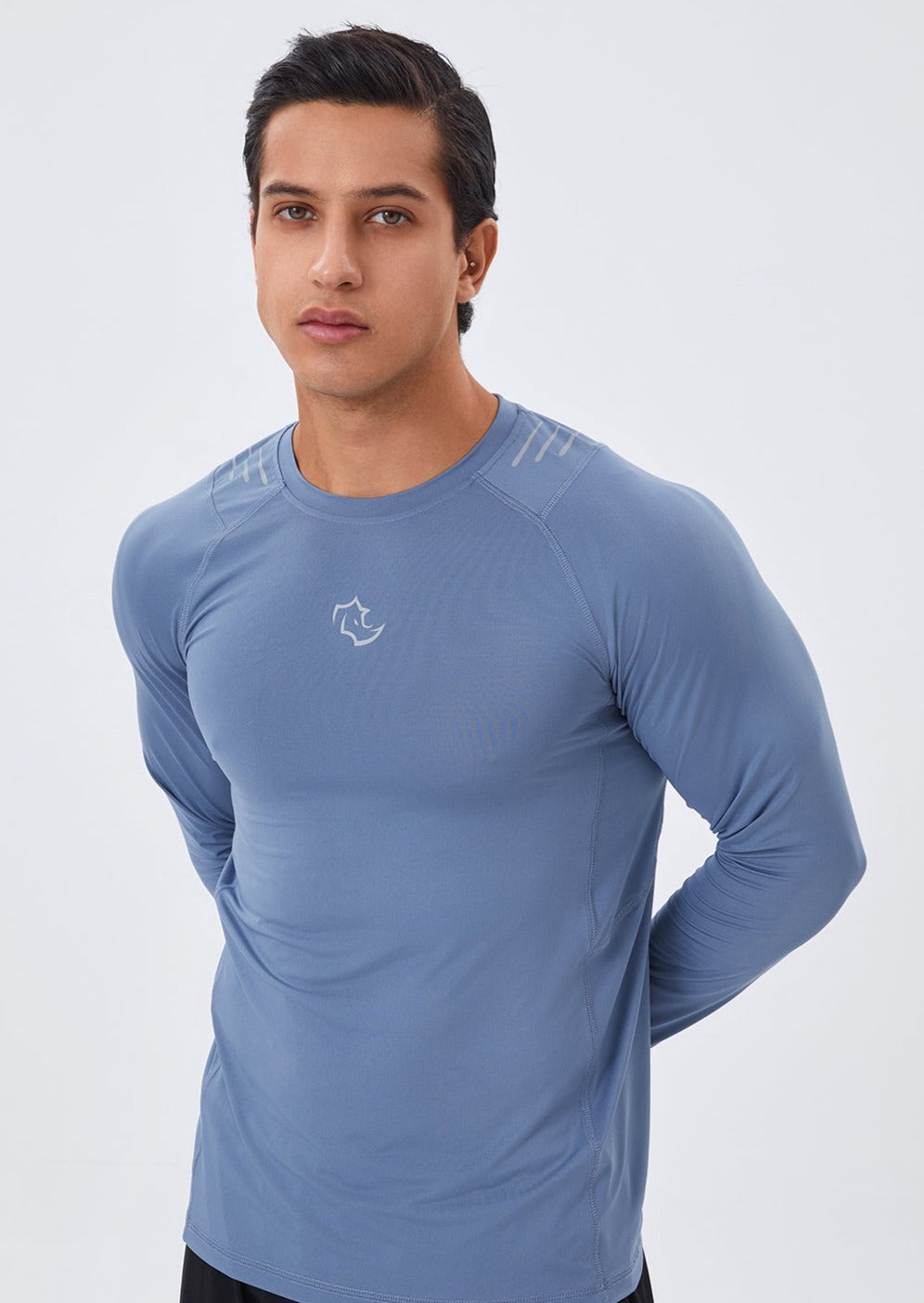 COMPRESSION FIT Long Sleeve CORE LONG SLEEVE - STONE BLUE